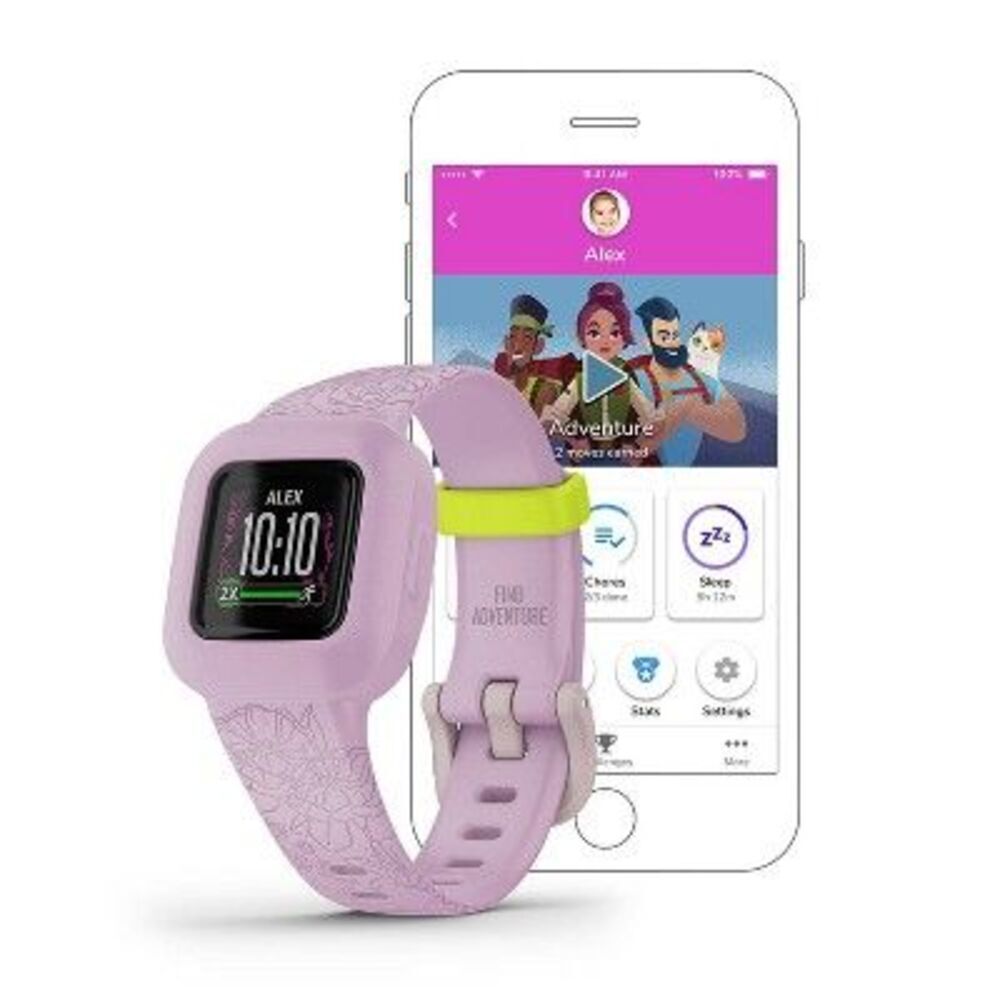 Open Box - Garmin -  vivofit jr. 3 Activity Tracker - Floral Pin Purple